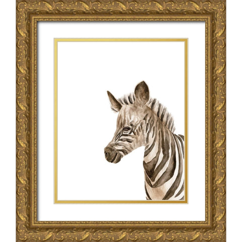 Safari Animal Portraits IV Gold Ornate Wood Framed Art Print with Double Matting by Wang, Melissa