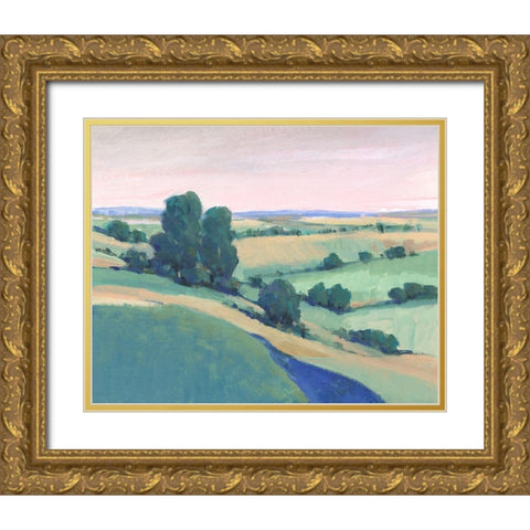 Rolling Countryside II Gold Ornate Wood Framed Art Print with Double Matting by OToole, Tim