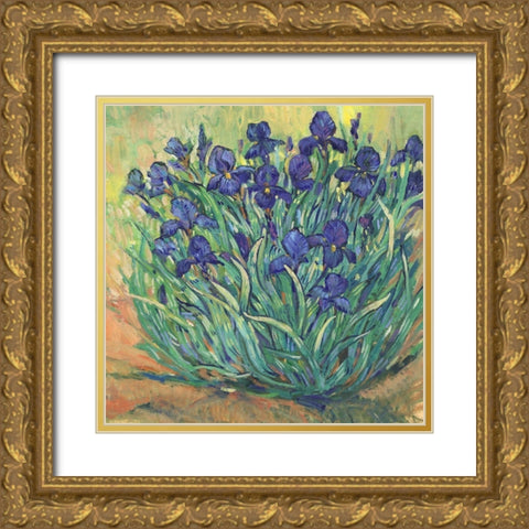 Irises in Bloom I Gold Ornate Wood Framed Art Print with Double Matting by OToole, Tim