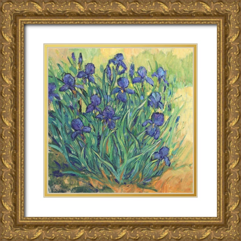 Irises in Bloom II Gold Ornate Wood Framed Art Print with Double Matting by OToole, Tim