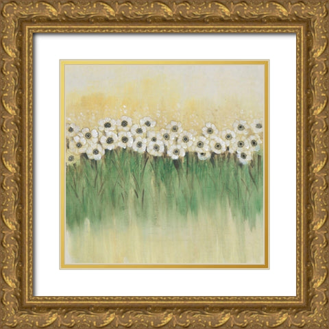 Rows of Flowers I Gold Ornate Wood Framed Art Print with Double Matting by OToole, Tim
