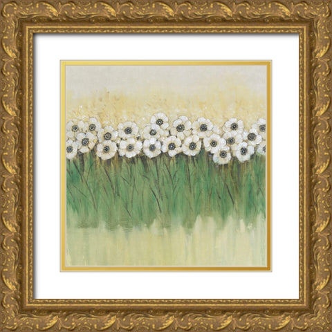 Rows of Flowers II Gold Ornate Wood Framed Art Print with Double Matting by OToole, Tim