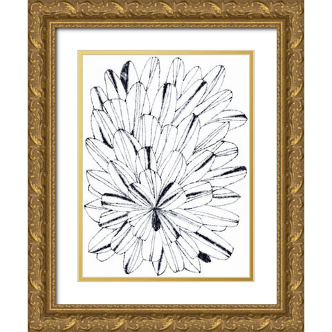 Monochrome Kaleidoscope I Gold Ornate Wood Framed Art Print with Double Matting by Vess, June Erica