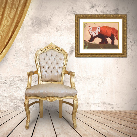 Red Panda II Gold Ornate Wood Framed Art Print with Double Matting by Green, Jacob