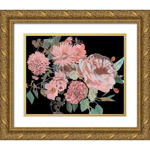 Night Blooming Flowers I Gold Ornate Wood Framed Art Print with Double Matting by Wang, Melissa