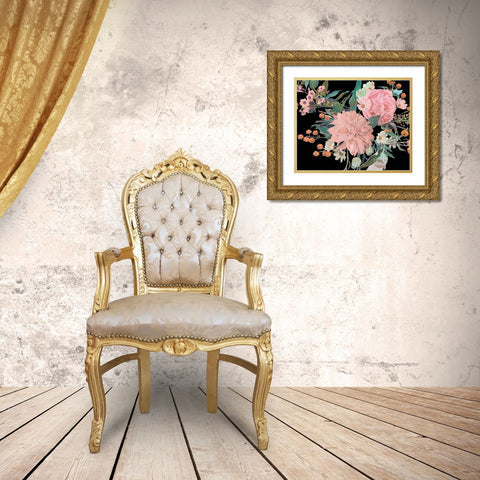 Night Blooming Flowers II Gold Ornate Wood Framed Art Print with Double Matting by Wang, Melissa
