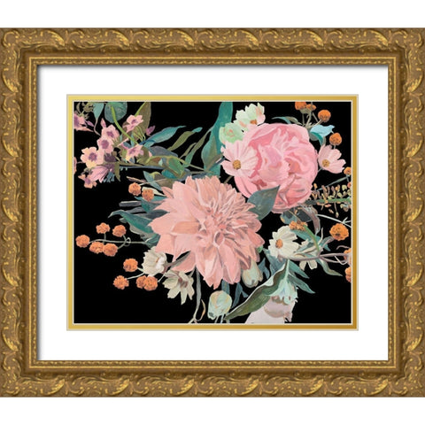 Night Blooming Flowers II Gold Ornate Wood Framed Art Print with Double Matting by Wang, Melissa
