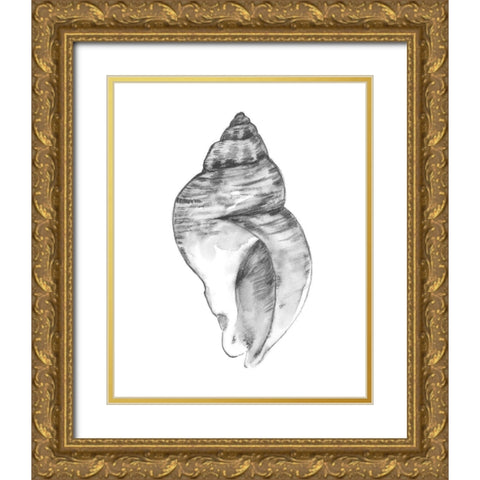 Quiet Conch I Gold Ornate Wood Framed Art Print with Double Matting by Caroline, Emma
