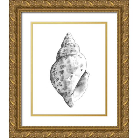 Quiet Conch II Gold Ornate Wood Framed Art Print with Double Matting by Caroline, Emma
