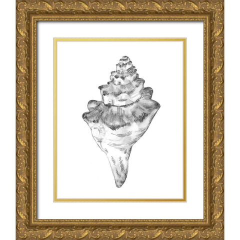 Quiet Conch III Gold Ornate Wood Framed Art Print with Double Matting by Caroline, Emma