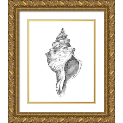 Quiet Conch IV Gold Ornate Wood Framed Art Print with Double Matting by Caroline, Emma