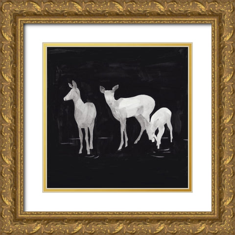 Sophisticated Whitetail II Gold Ornate Wood Framed Art Print with Double Matting by Green, Jacob