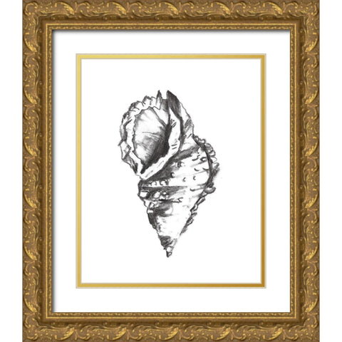 Seashell Study I Gold Ornate Wood Framed Art Print with Double Matting by Wang, Melissa