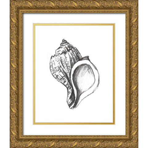 Seashell Study II Gold Ornate Wood Framed Art Print with Double Matting by Wang, Melissa