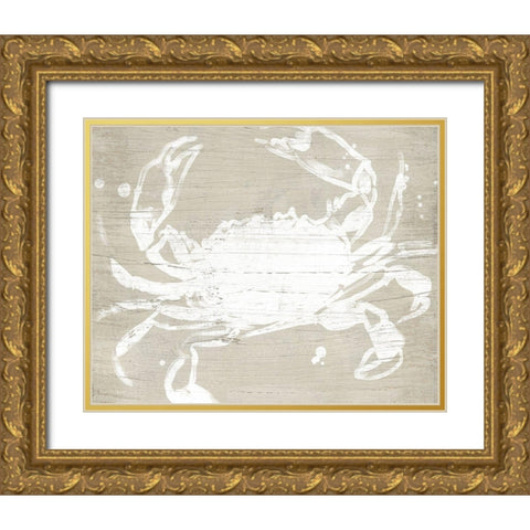 Weathered Crab I Gold Ornate Wood Framed Art Print with Double Matting by Vess, June Erica