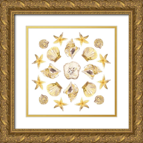 Seaside Kaleidoscope III Gold Ornate Wood Framed Art Print with Double Matting by Vess, June Erica