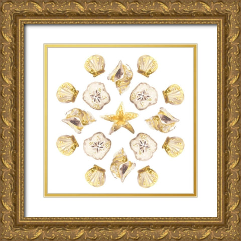 Seaside Kaleidoscope IV Gold Ornate Wood Framed Art Print with Double Matting by Vess, June Erica