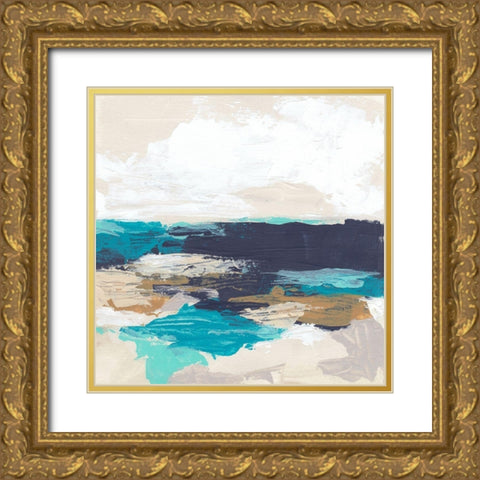 Palette Coast I Gold Ornate Wood Framed Art Print with Double Matting by Vess, June Erica