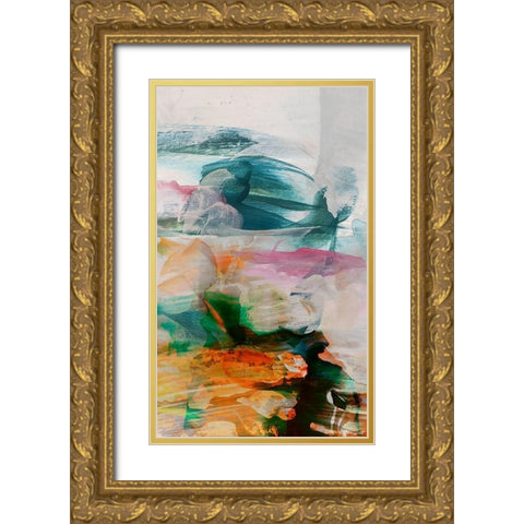 Abstract Movement II Gold Ornate Wood Framed Art Print with Double Matting by Jasper, Sisa
