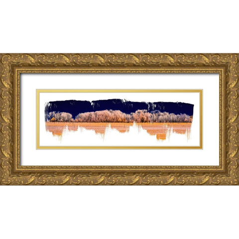 Treeline Panorama Gold Ornate Wood Framed Art Print with Double Matting by Jasper, Sisa
