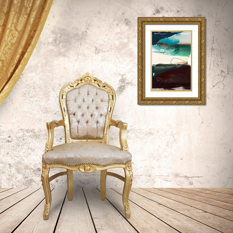 Obscure Abstract V Gold Ornate Wood Framed Art Print with Double Matting by Jasper, Sisa