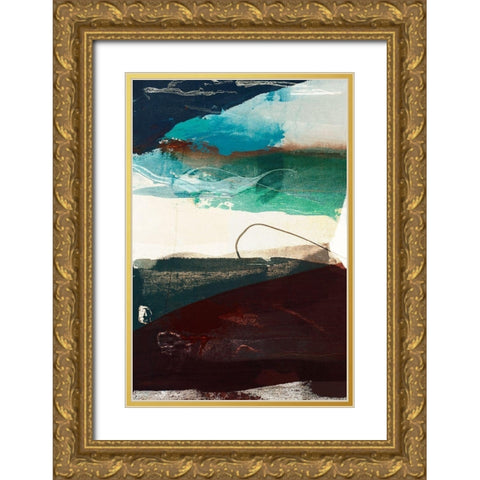 Obscure Abstract V Gold Ornate Wood Framed Art Print with Double Matting by Jasper, Sisa