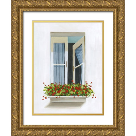 Through the Drapes I Gold Ornate Wood Framed Art Print with Double Matting by Popp, Grace