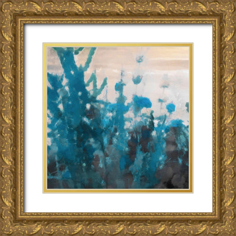 Going In Blue I Gold Ornate Wood Framed Art Print with Double Matting by Saunders, Alonzo
