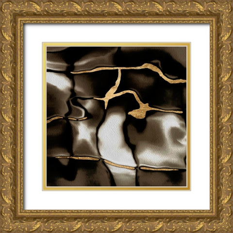 Golden Shimmer IV Gold Ornate Wood Framed Art Print with Double Matting by Saunders, Alonzo