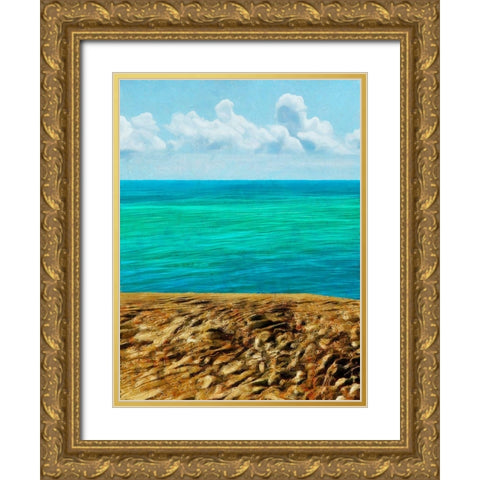 Rocky Beachside I Gold Ornate Wood Framed Art Print with Double Matting by Saunders, Alonzo