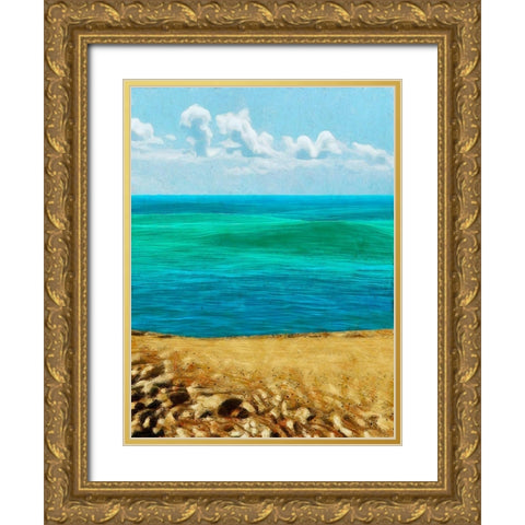 Rocky Beachside II Gold Ornate Wood Framed Art Print with Double Matting by Saunders, Alonzo