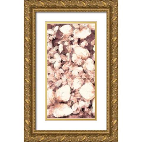 Blush Shaded Leaves VI Gold Ornate Wood Framed Art Print with Double Matting by Saunders, Alonzo