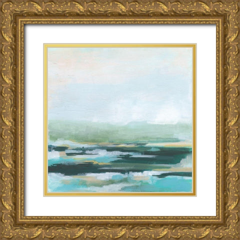 Misty Inlet I Gold Ornate Wood Framed Art Print with Double Matting by Vess, June Erica