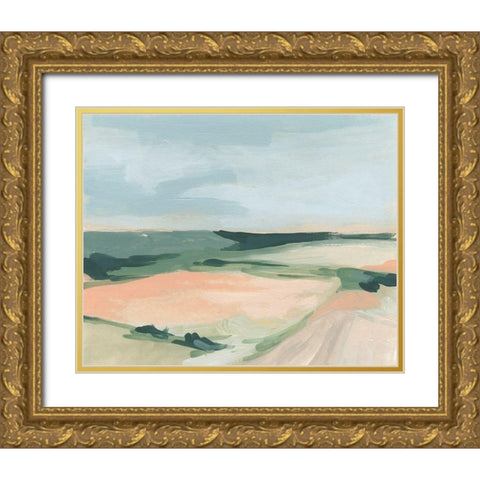 Pastel Plains I Gold Ornate Wood Framed Art Print with Double Matting by Vess, June Erica