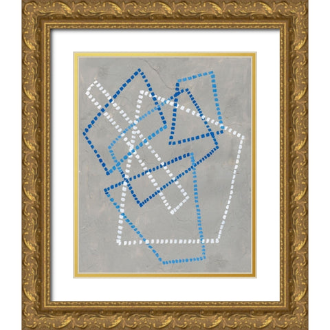Running Stitch III Gold Ornate Wood Framed Art Print with Double Matting by Lam, Vanna