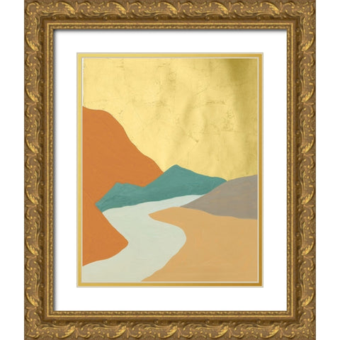 Oxidized Mesa IV Gold Ornate Wood Framed Art Print with Double Matting by Lam, Vanna