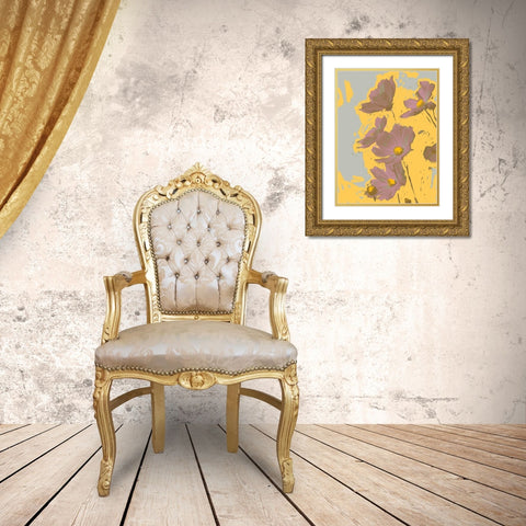 Pop Art Floral I Gold Ornate Wood Framed Art Print with Double Matting by Green, Jacob