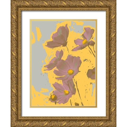 Pop Art Floral I Gold Ornate Wood Framed Art Print with Double Matting by Green, Jacob