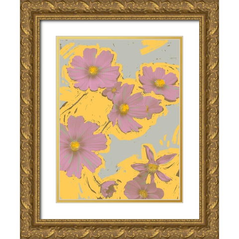 Pop Art Floral II Gold Ornate Wood Framed Art Print with Double Matting by Green, Jacob