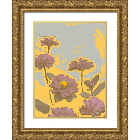Pop Art Floral IV Gold Ornate Wood Framed Art Print with Double Matting by Green, Jacob