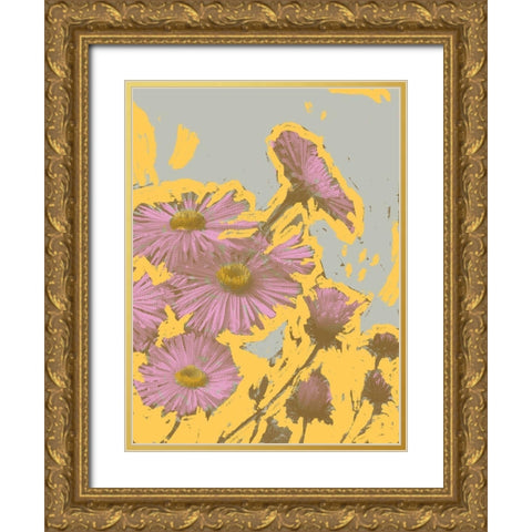 Pop Art Floral VI Gold Ornate Wood Framed Art Print with Double Matting by Green, Jacob