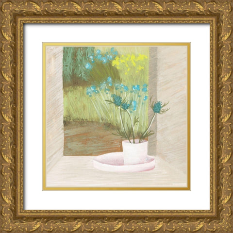 Window Plants I Gold Ornate Wood Framed Art Print with Double Matting by Wang, Melissa