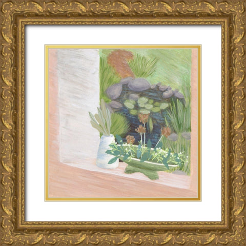 Window Plants II Gold Ornate Wood Framed Art Print with Double Matting by Wang, Melissa