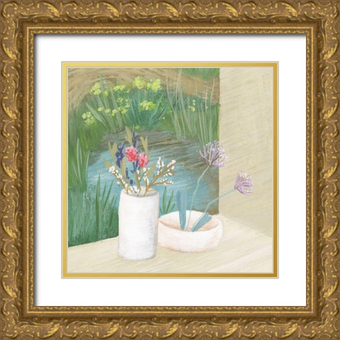 Window Plants III Gold Ornate Wood Framed Art Print with Double Matting by Wang, Melissa