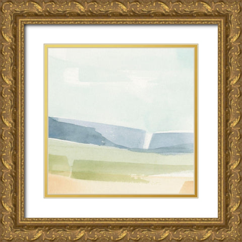 Pastel Slopes II Gold Ornate Wood Framed Art Print with Double Matting by Caroline, Emma