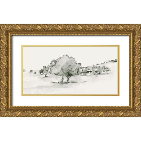 Scenic Scribble II Gold Ornate Wood Framed Art Print with Double Matting by Caroline, Emma