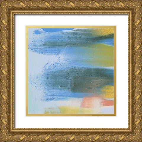 Rainbow Scrape II Gold Ornate Wood Framed Art Print with Double Matting by Caroline, Emma