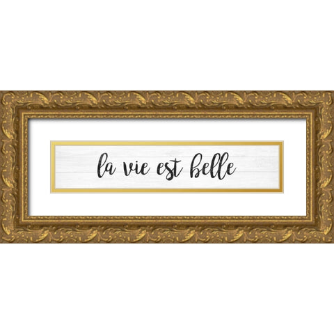 French Typography II Gold Ornate Wood Framed Art Print with Double Matting by Hambly, Anna