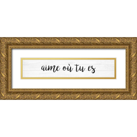 French Typography VI Gold Ornate Wood Framed Art Print with Double Matting by Hambly, Anna