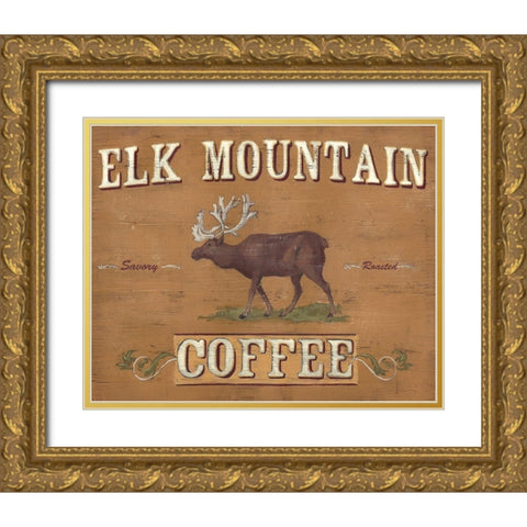 Lodge Coffee II Gold Ornate Wood Framed Art Print with Double Matting by Vess, June Erica